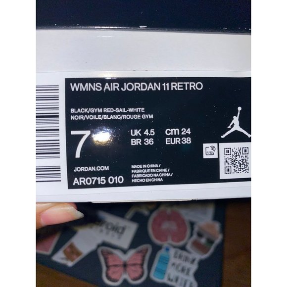 Air Jordan 11 “Animal Instinct” Black/Red-Sail-White Womens Size 7 - Picture 11 of 11